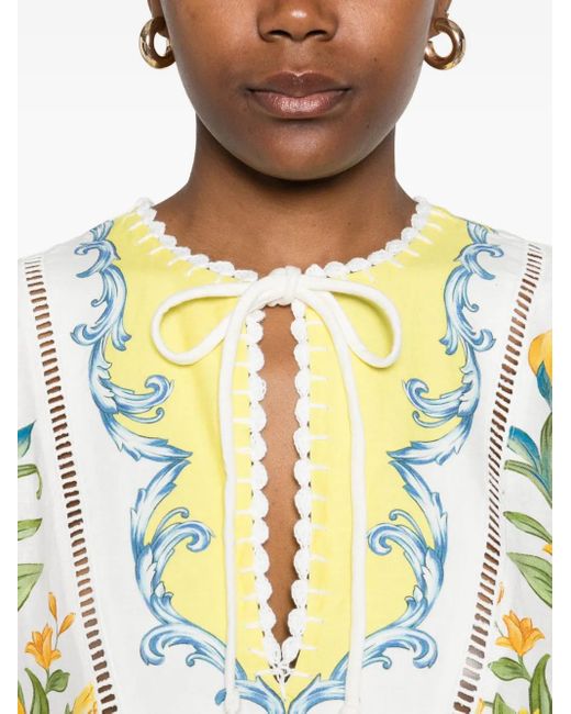 Farm Rio White Sicily Mini Dress