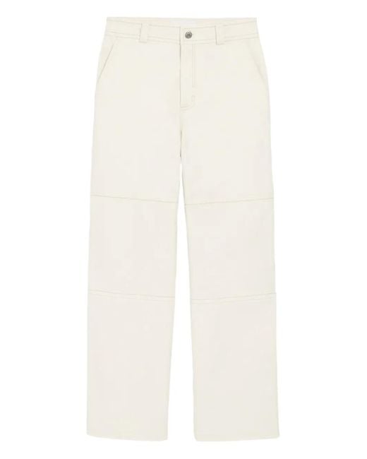 AMI White Cotton Worker Trousers for men