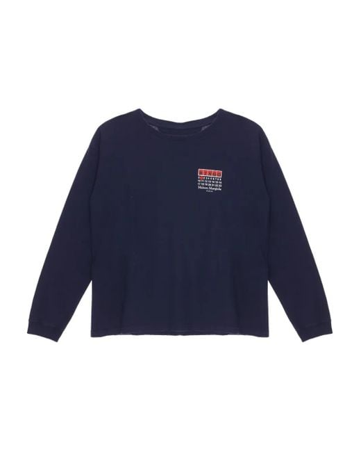 T-Shirt Bingo A Maniche Lunghe di Maison Margiela in Blue