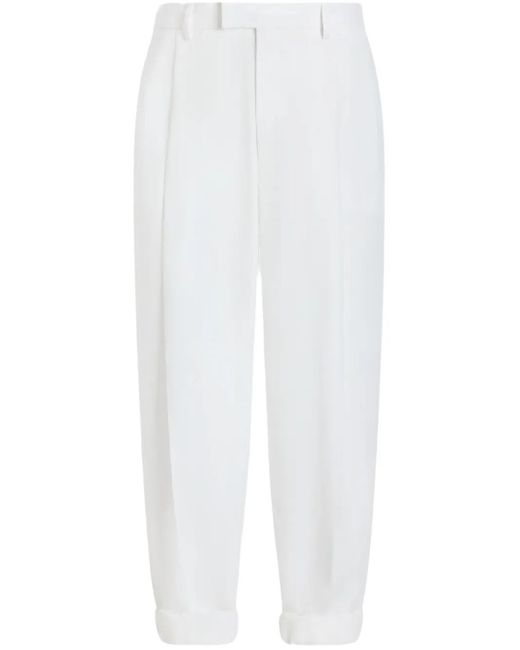 Dolce & Gabbana White Folded-Edge Trousers for men