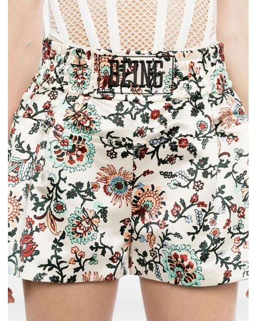 Sacai White Floral Short