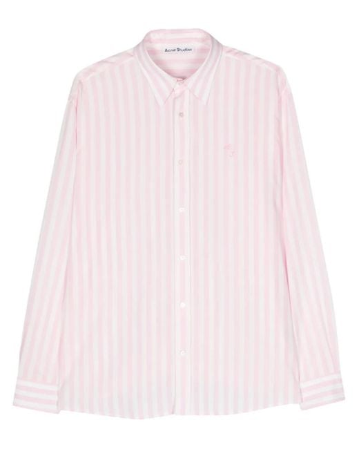 メンズ Acne ストライプ シャツ Pink