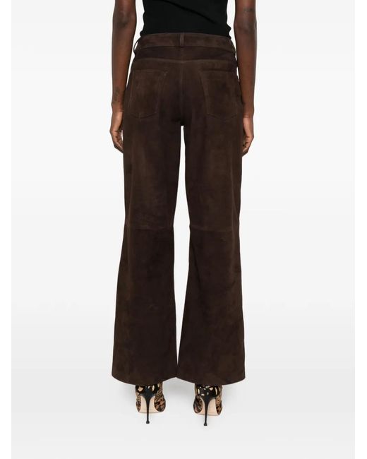 Nour Hammour Black Milo Suede Trousers