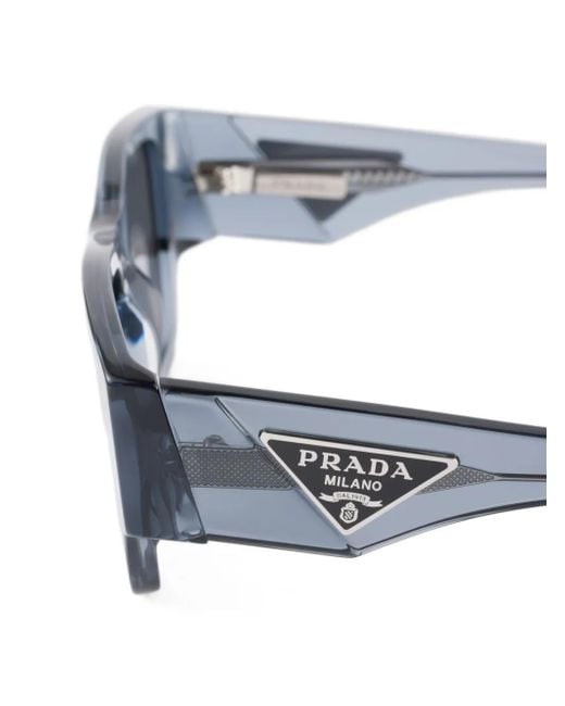 Prada Sonnenbrille mit Triangel-Logo in Gray für Herren