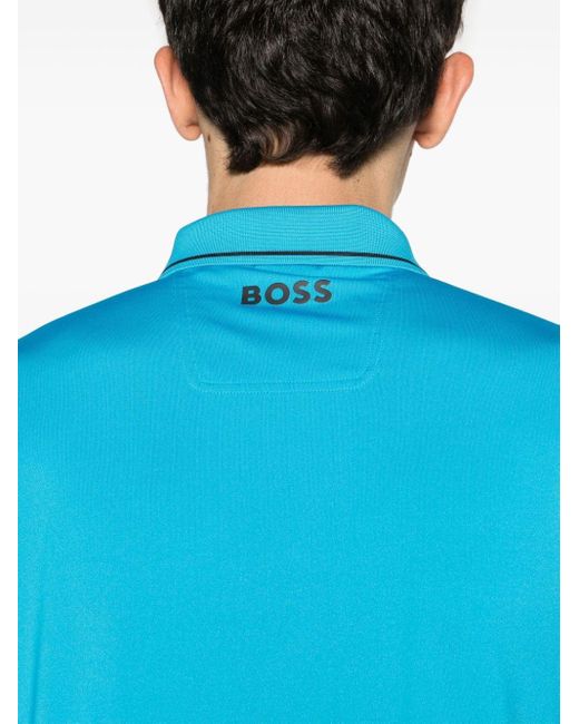 メンズ Boss ロゴ ポロシャツ Blue