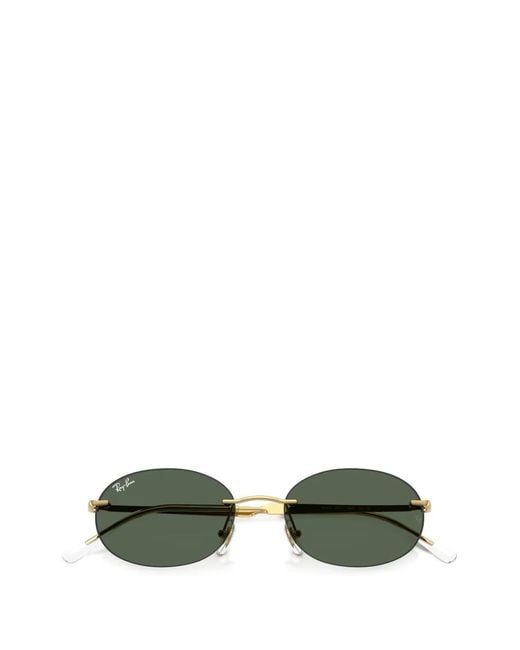 Ray-Ban Green Round-Frame Sunglasses