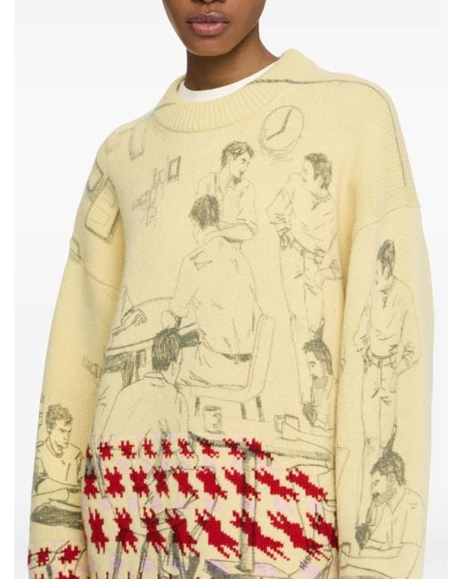 J.W. Anderson White Pullover mit Intarsienmuster