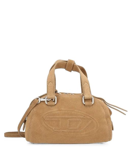 DIESEL Natural 1Dr Dome-Suede Small Bowling Bag