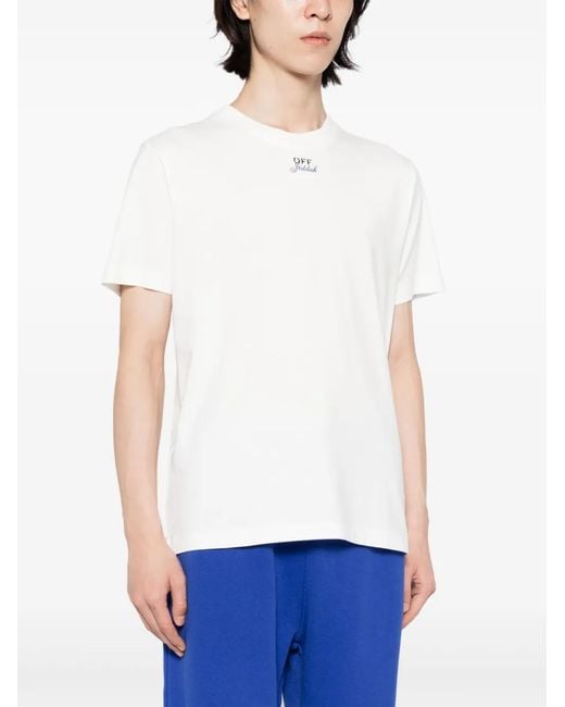 Off-White c/o Virgil Abloh White Jeddah Logo-Print Cotton T-Shirt for men