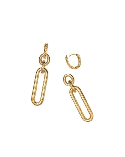 David Yurman Metallic 18Kt Lexington Double Link Drop Earrings (53.5Mm)