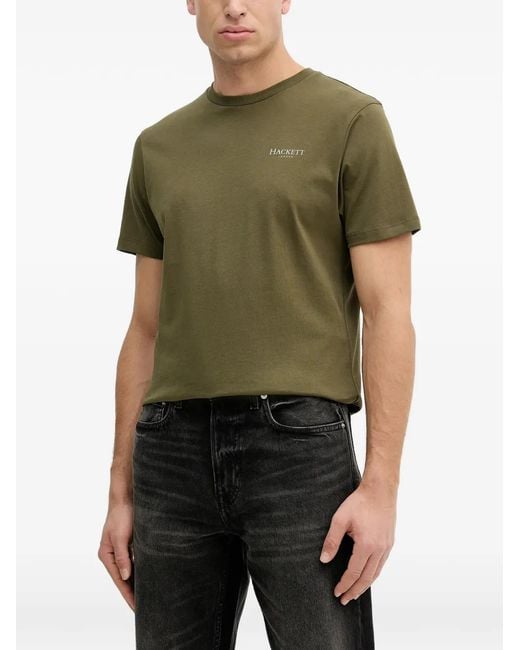 Hackett Green Logo-Detail Crew-Neck T-Shirt for men