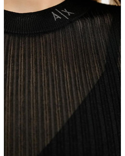 ARMANI EXCHANGE Brown Ribbed T-Shirt
