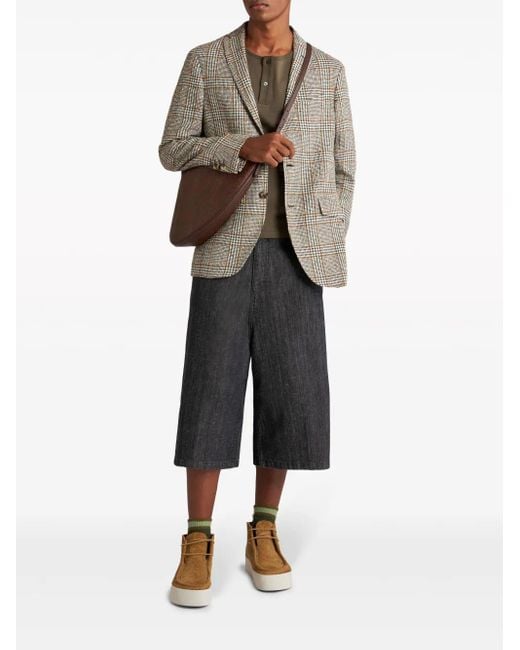 Etro Green Checked Houndstooth Blazer for men