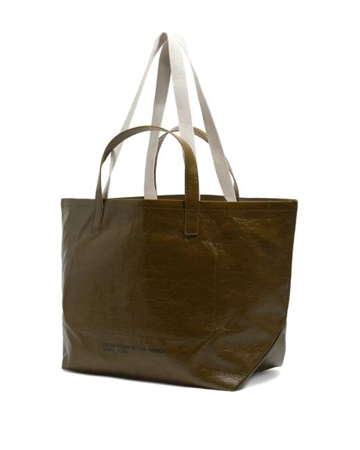 Bimba Y Lola Green Large Logo-Plaque Tote Bag