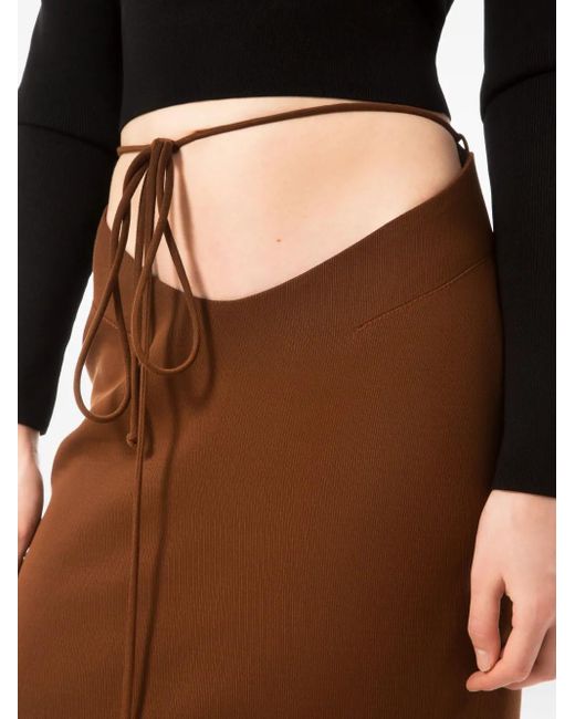 Aleksandre Akhalkatsishvili Brown Cut-Out Maxi Skirt