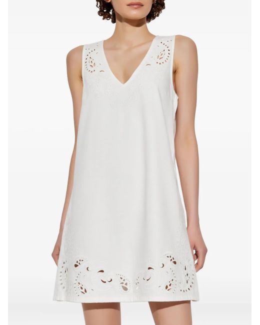 Rag & Bone White Embroidered Mini Dress
