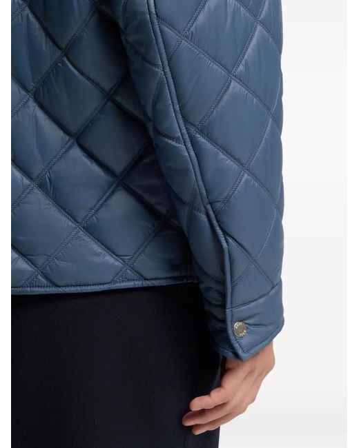Boss Blue Quilted Collared Jacket for men