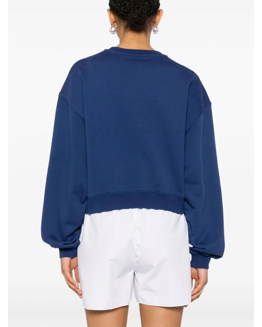 Woolrich Blue Logo-Embroidered Cotton Sweatshirt