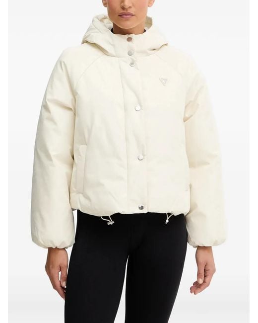 Plumífero Con Capucha Guess de color White