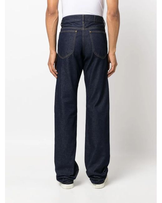 Maison Margiela Blue Straight Denim Jeans With Five-Pocket Design for men