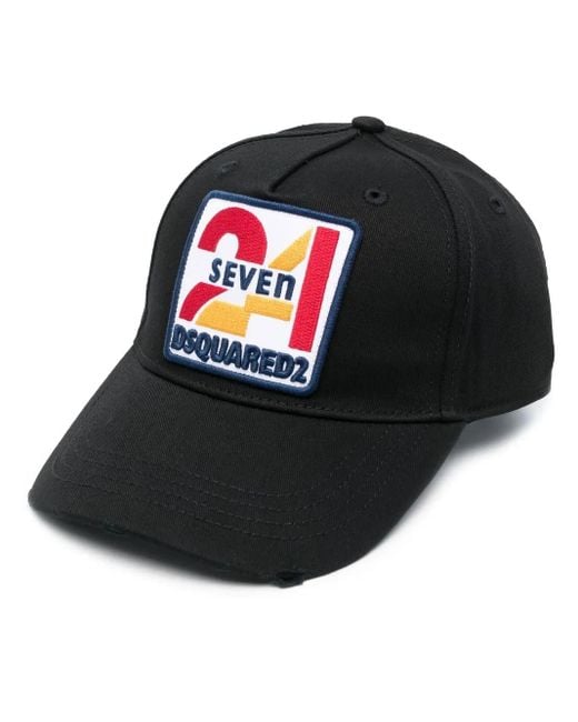 DSquared² Black Logo-Embroidered Cotton Cap for men
