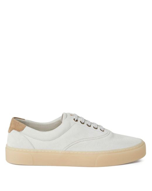 Brunello Cucinelli White Low-top Suede Sneakers for men