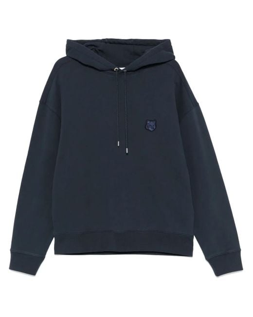 Maison Kitsuné Blue Bold Fox Head-Patch Hoodie for men