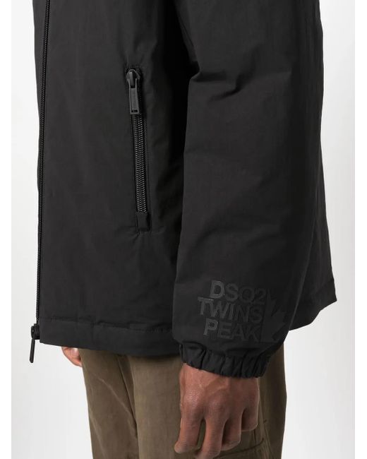 DSquared² Black High-Neck Padded Jacket for men