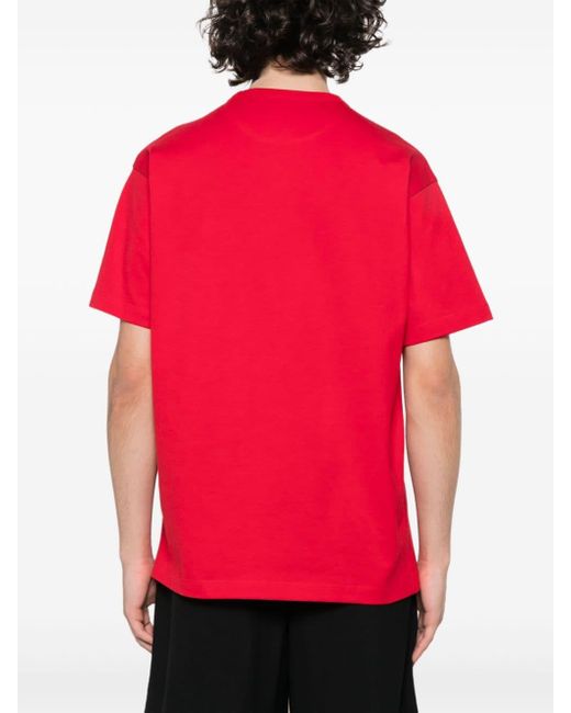 Valentino Garavani Katoenen T-shirt Met Logoprint in het Red voor heren