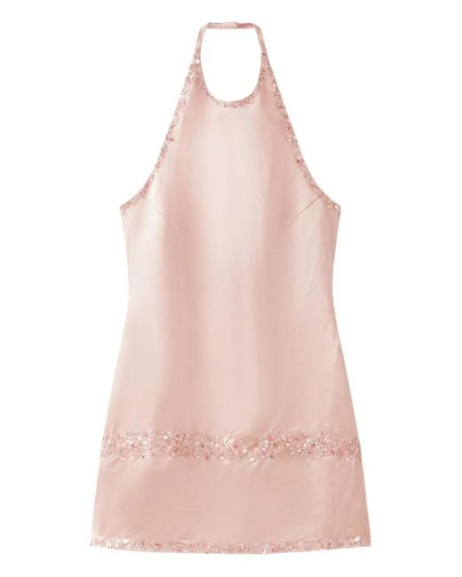 Asta Resort Pink Marina Hand Beaded Mini Dress