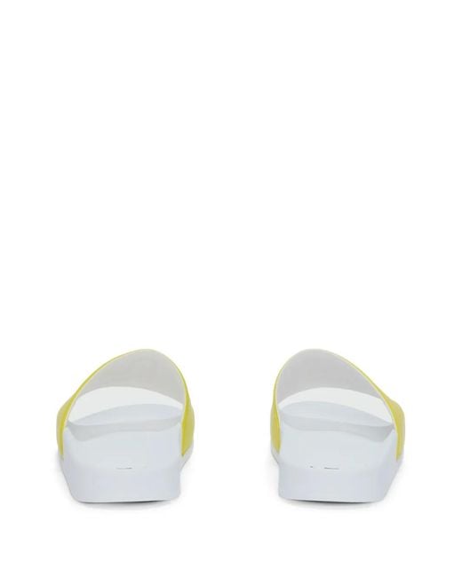 MSGM Yellow Embossed-Detail Slides for men