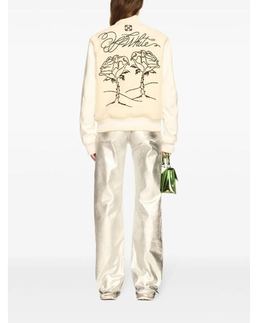 Off-White c/o Virgil Abloh Natural Rose Valley Varsity Jacket