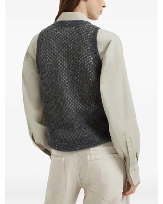 Brunello Cucinelli Black Knitted Top