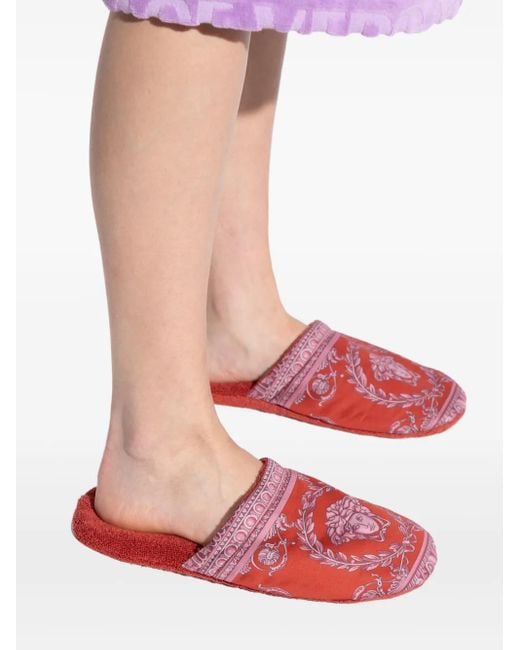 Versace Red I Baroque Slippers