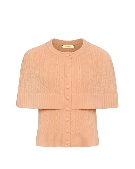 Hellessy Natural Caspian Cable-Knit Layered-Effect Cardigan