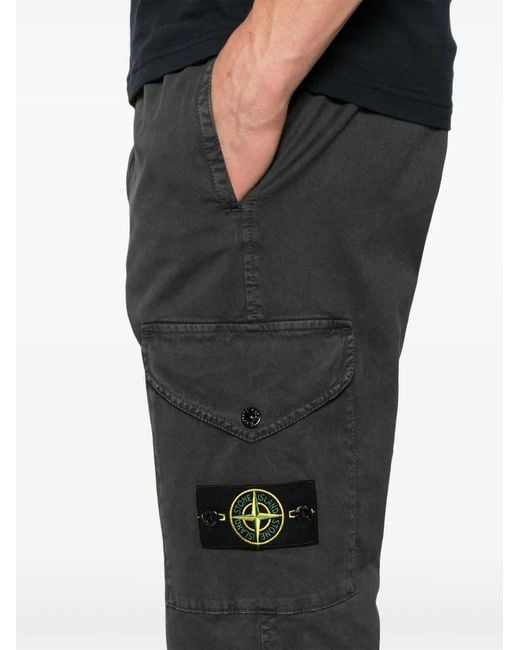 Stone Island Black Pantalone Regular Tapered for men