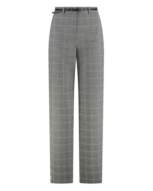 Max Mara Gray Karierte Hose mit Gürtel