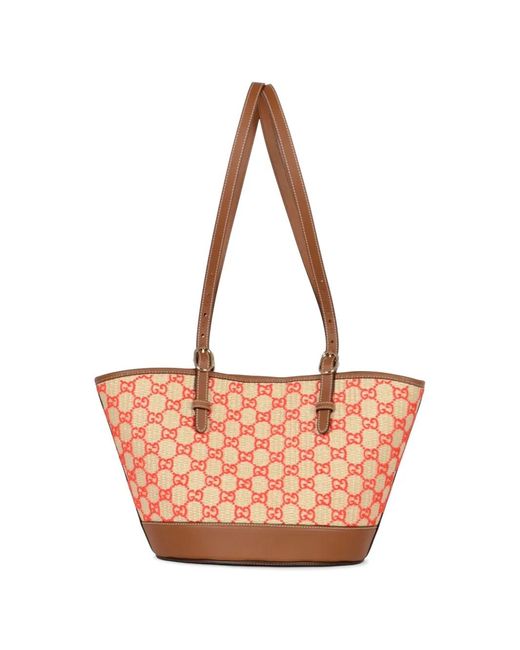 Gucci Pink Small Velvet Gg-Motif Tote Bag