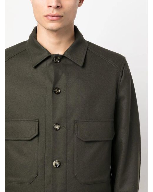 Dell'Oglio Black Long-Sleeve Button-Up Shirt for men