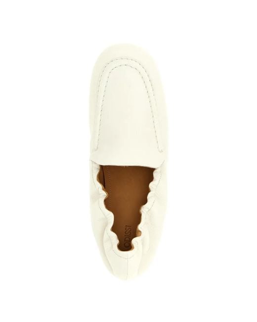 Odissi White Mocassins À Design Élastiqué