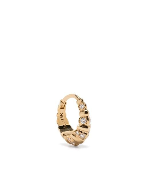Lizzie Mandler Metallic 18Kt Mini Crescent Diamond Single Earring