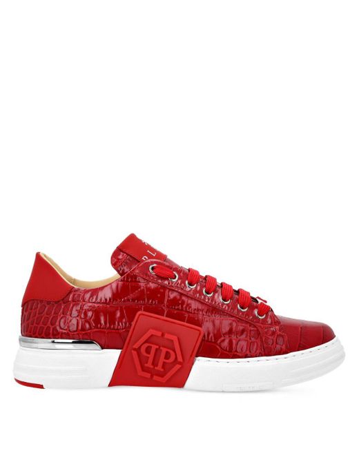 Philipp Plein Crocco スニーカー Red