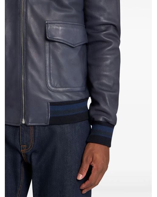 Etro Blue Leather Jackets for men