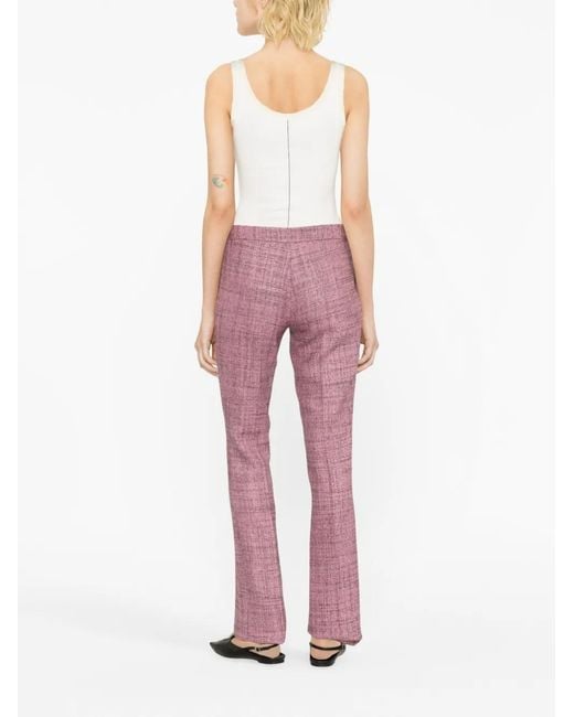 Stella McCartney Pink Mélange-Effect Wool Trousers
