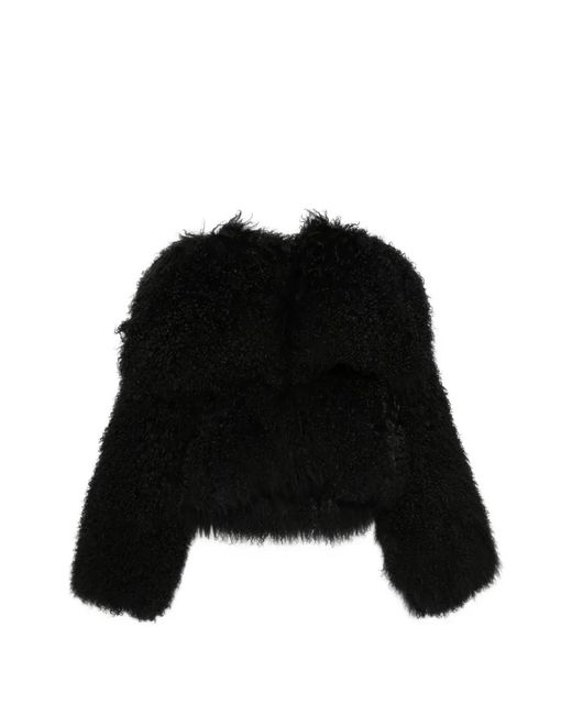 The Attico Black Shearling Textured Jacket