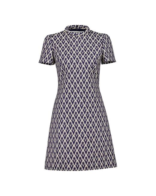 Valentino Garavani Natural Toute La V Jacquard Mini Dress