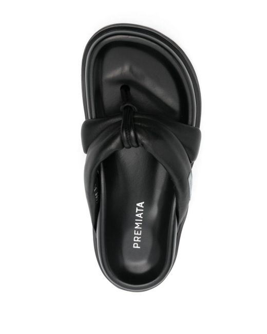 Premiata Black Padded-design Leather Sandals