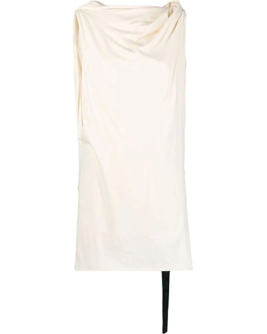 Rick Owens White Draped Organic Cotton Tunic