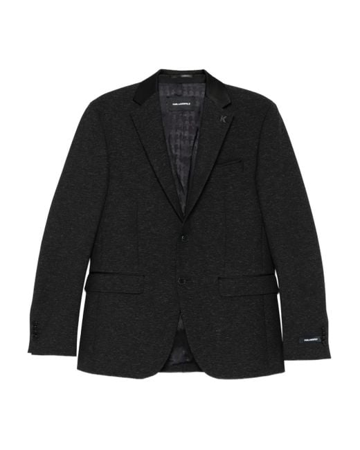 Karl Lagerfeld Black Rock Three-Button Jacket for men