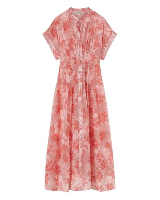 Lee Mathews Pink Meredith Maxikleid mit Blumenmuster